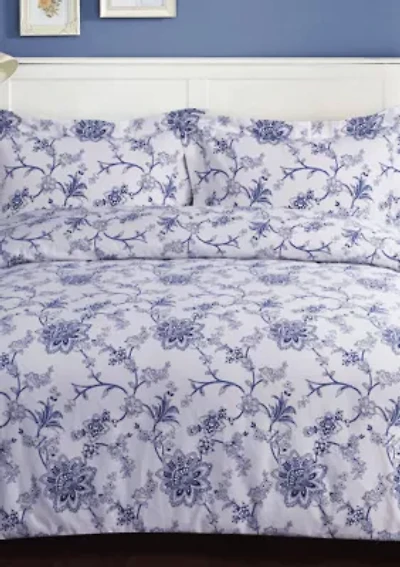 Floral Flannel Oversized Duvet Set