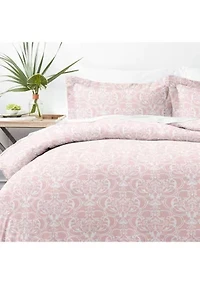 Premium Ultra Soft Romantic Damask Pattern 3 Piece Duvet Cover Set