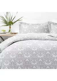 Premium Ultra Soft Damask Pattern 3 Piece  Duvet Cover Set