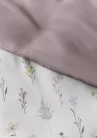 Premium Ultra Soft Wild Flower Pattern 3 Piece Reversible Duvet Cover Set