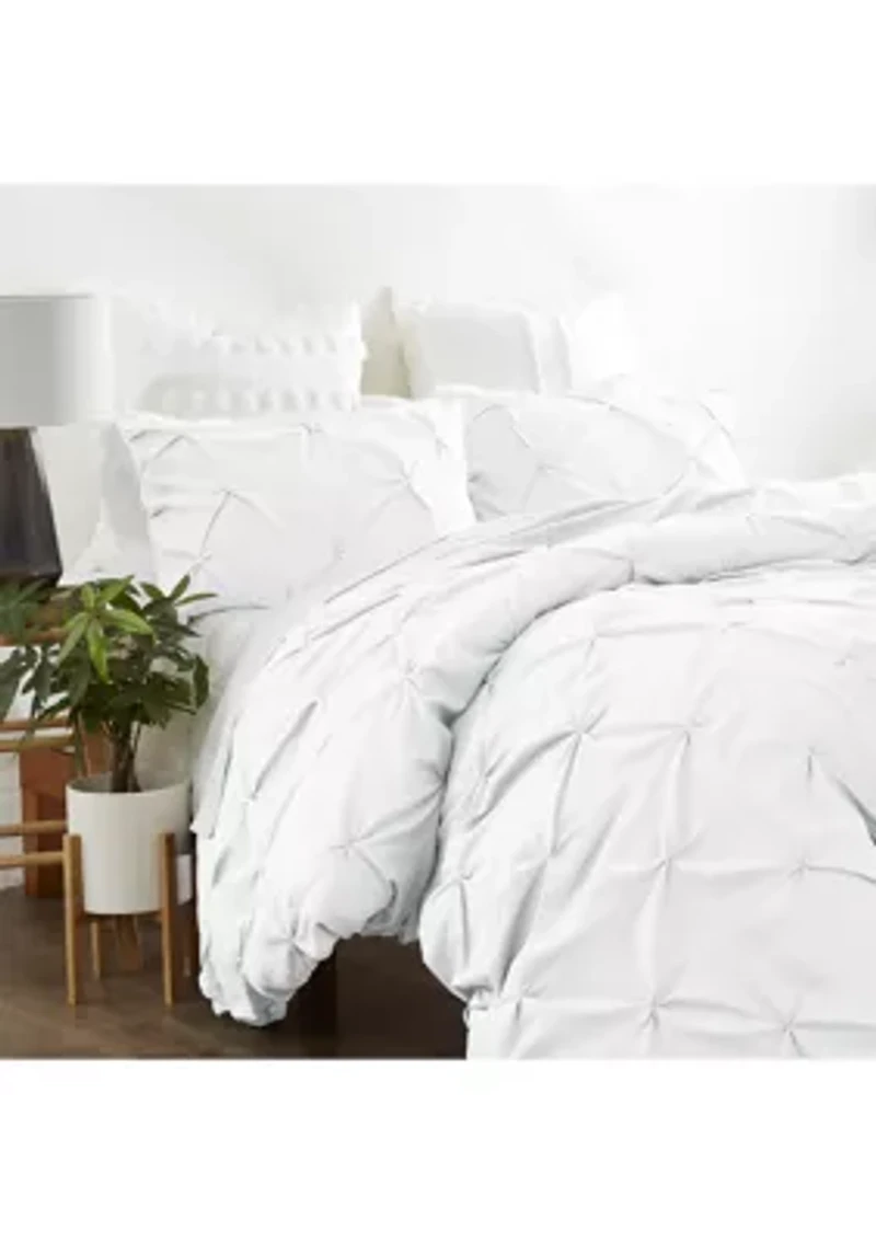 Premium Ultra Soft 3 Piece Pinch Pleat Duvet Cover Set