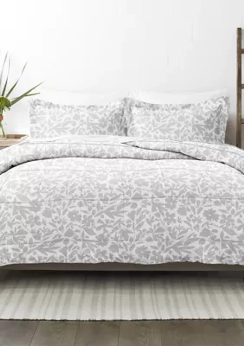 Premium Down Alternative Abstract Garden Patterned Comforter Set