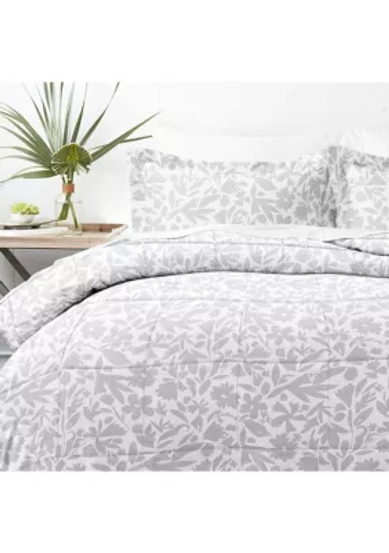 Premium Down Alternative Abstract Garden Patterned Comforter Set