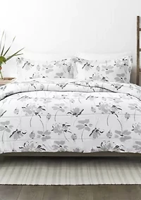 Premium Down Alternative Magnolia Grey Patterned Comforter Set
