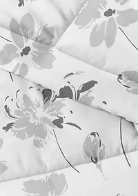 Premium Down Alternative Magnolia Grey Patterned Comforter Set