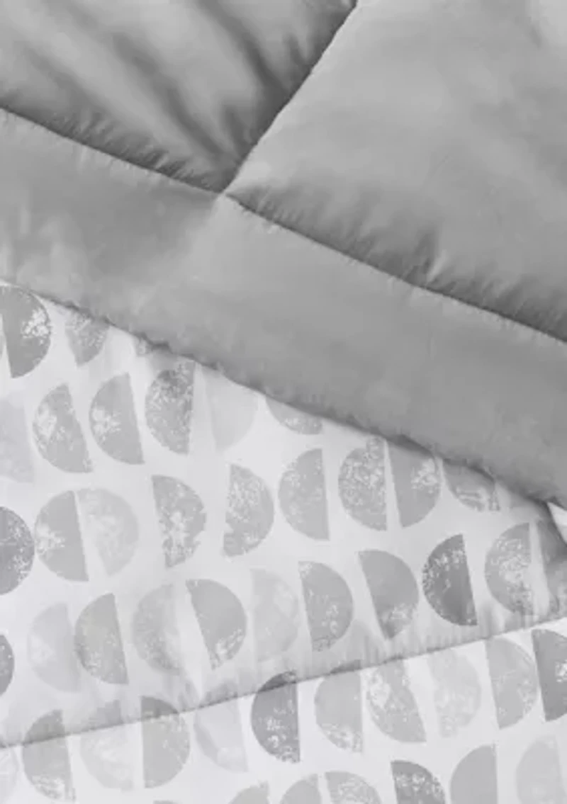 Comforter Set Patterned Reversible Microfiber All Season Down-Alternative Ultra Soft Bedding Moonlight Stars