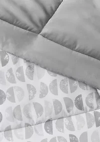 Comforter Set Patterned Reversible Microfiber All Season Down-Alternative Ultra Soft Bedding Moonlight Stars