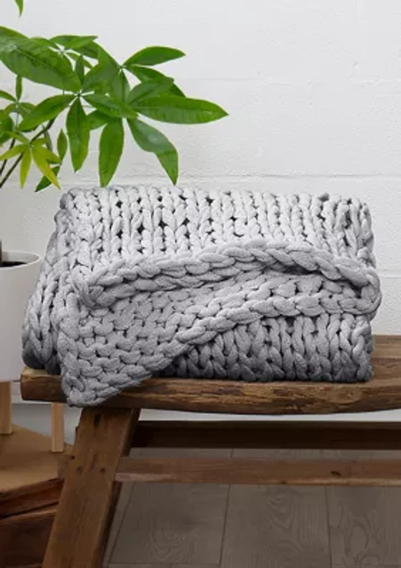 Chunky Knit Throw Blanket