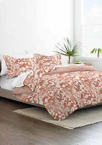 Premium Ultra Soft Boho Flower 3-Piece Reversible Duvet Cover Set