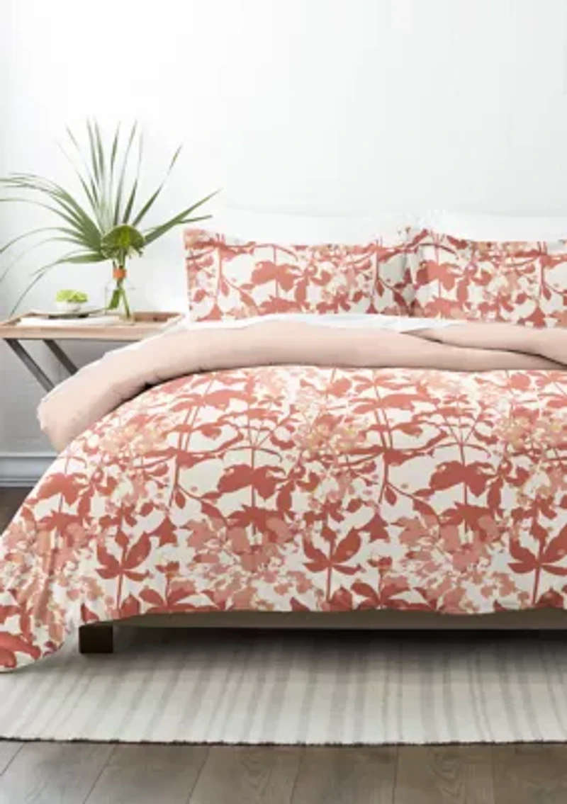 Premium Ultra Soft Boho Flower 3-Piece Reversible Duvet Cover Set