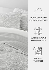 Ultra Soft Microfiber Reversible Scallop All Season Quilt Set with Shams