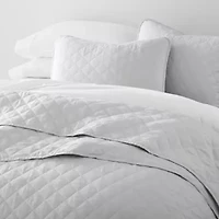 Ultra Soft Microfiber Diamond Stitch All Season Quilt Coverlet Set with Shams