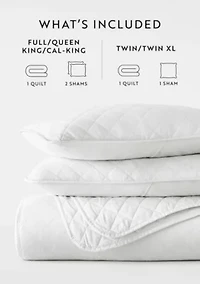 Ultra Soft Microfiber Diamond Stitch All Season Quilt Coverlet Set with Shams