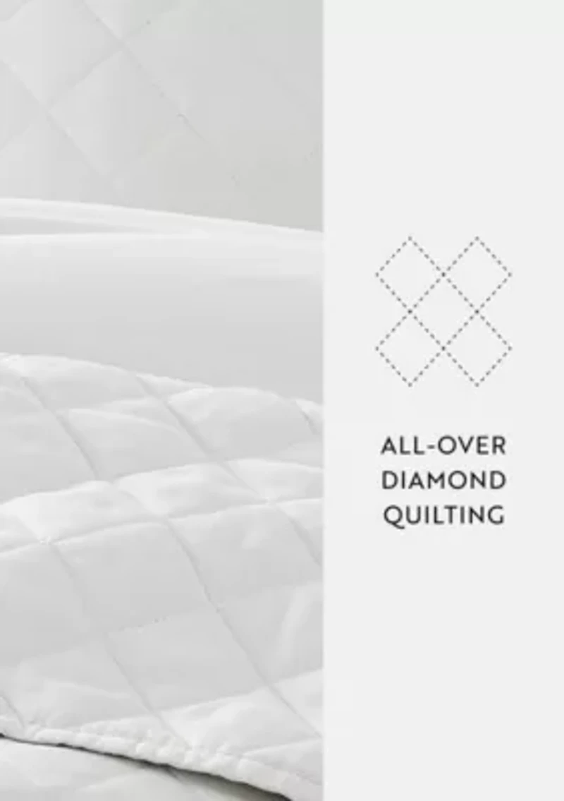 Ultra Soft Microfiber Diamond Stitch All Season Quilt Coverlet Set with Shams