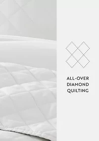 Ultra Soft Microfiber Diamond Stitch All Season Quilt Coverlet Set with Shams