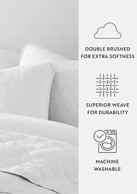 Ultra Soft Microfiber Diamond Stitch All Season Quilt Coverlet Set with Shams