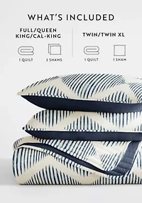 Ultra Soft Microfiber Reversible Distressed Diamond All Season Quilt Set with Shams