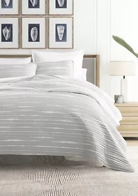 Ultra Soft Microfiber Reversible Horizon Lines All Season Quilt Set with Shams