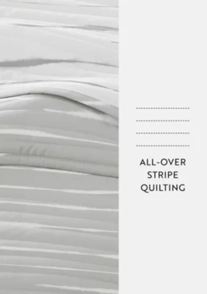 Ultra Soft Microfiber Reversible Horizon Lines All Season Quilt Set with Shams