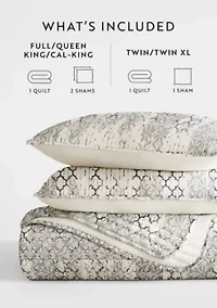 Ultra Soft Microfiber Reversible Distressed Aztec All Season Quilt Set with Shams