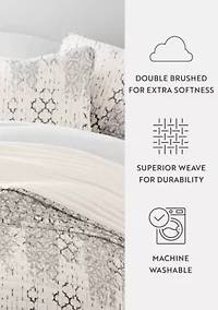 Ultra Soft Microfiber Reversible Distressed Aztec All Season Quilt Set with Shams