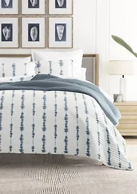 Ultra Soft Microfiber Reversible Shibori All Season Quilt Set with Shams