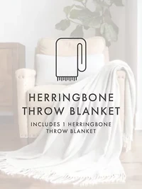 Dusk Blue Herringbone Throw Blanket