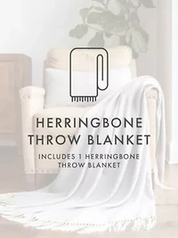 Dusk Blue Herringbone Throw Blanket