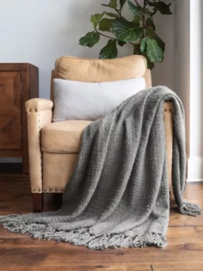 Natural Slub-Yarn Throw Blanket
