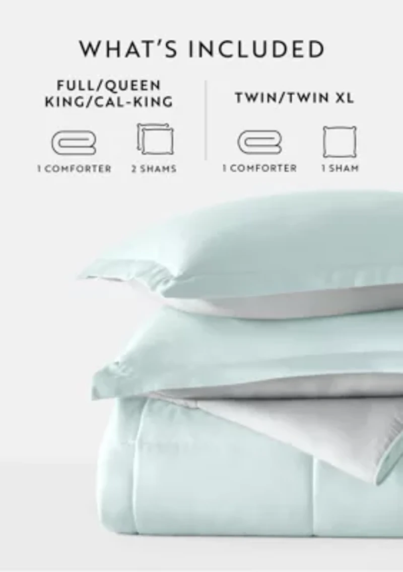 Reversible Ultra Soft Microfiber All Season Down-Alternative Comforter Set