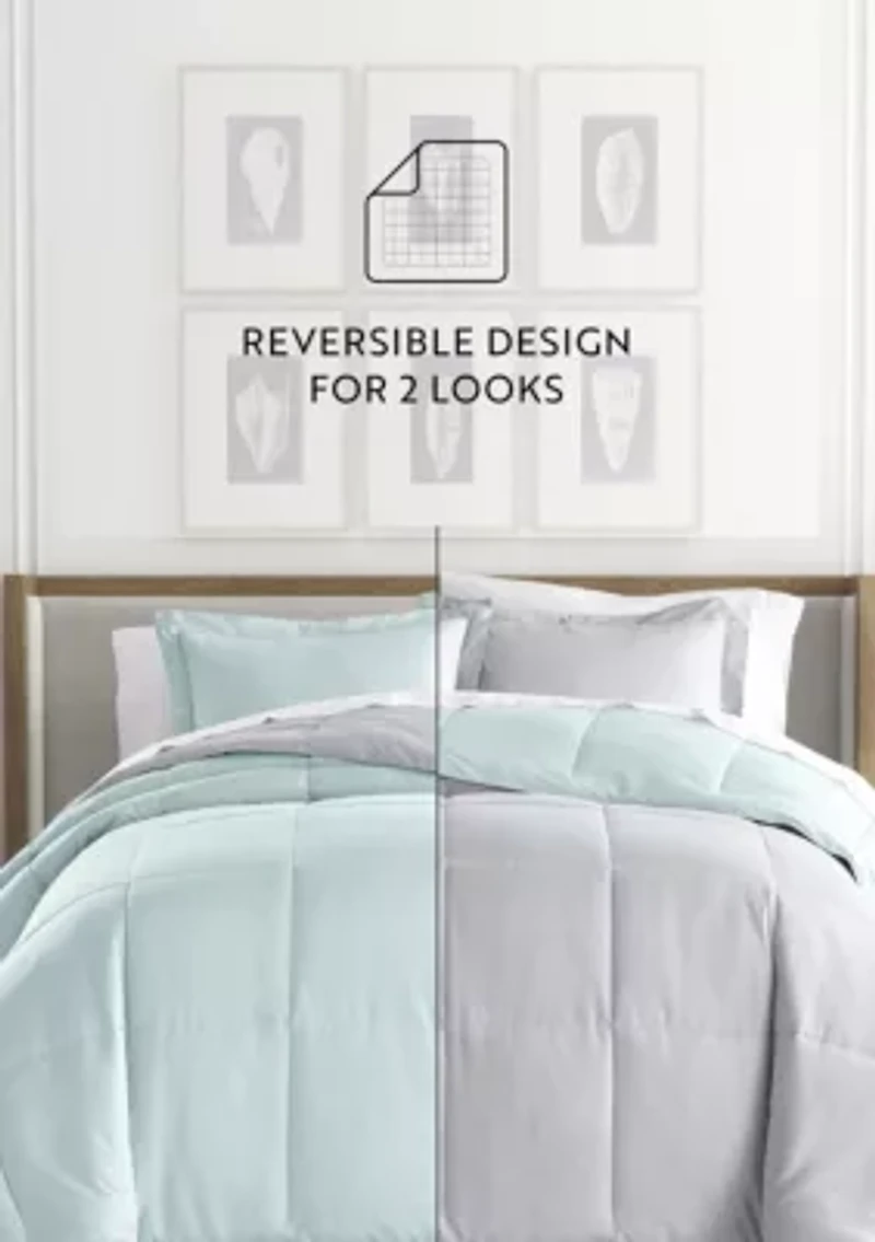 Reversible Ultra Soft Microfiber All Season Down-Alternative Comforter Set