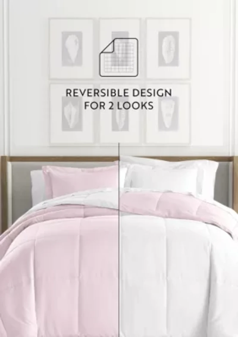 Reversible Ultra Soft Microfiber All Season Down-Alternative Comforter Set