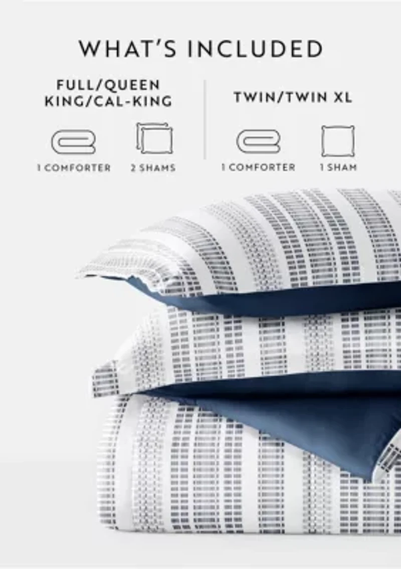 Reversible Farmhouse Dreams Patterned Ultra Soft Microfiber Down-Alternative Comforter Set