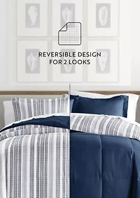 Reversible Farmhouse Dreams Patterned Ultra Soft Microfiber Down-Alternative Comforter Set