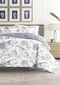 Reversible Molly Botanicals Patterned Ultra Soft Microfiber Down-Alternative Comforter Set