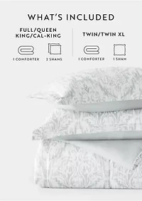 Reversible English Countryside Patterned Ultra Soft Microfiber Down-Alternative Comforter Set