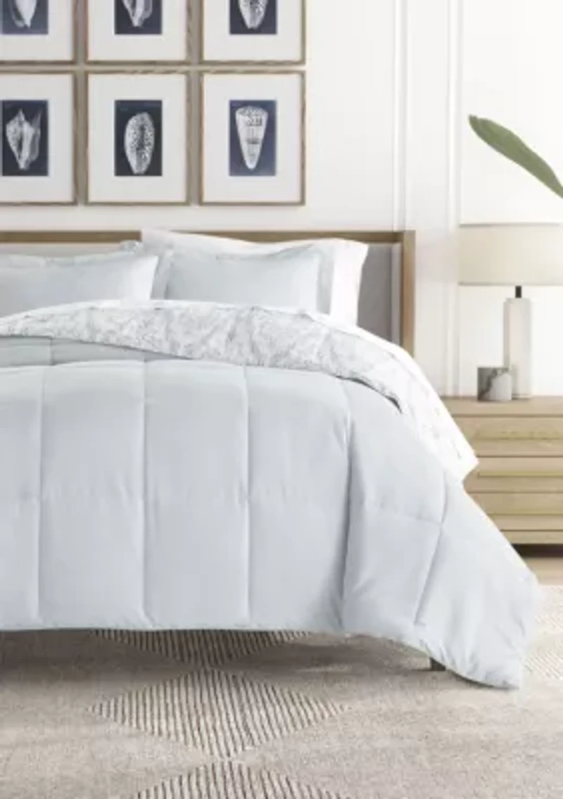 Reversible English Countryside Patterned Ultra Soft Microfiber Down-Alternative Comforter Set