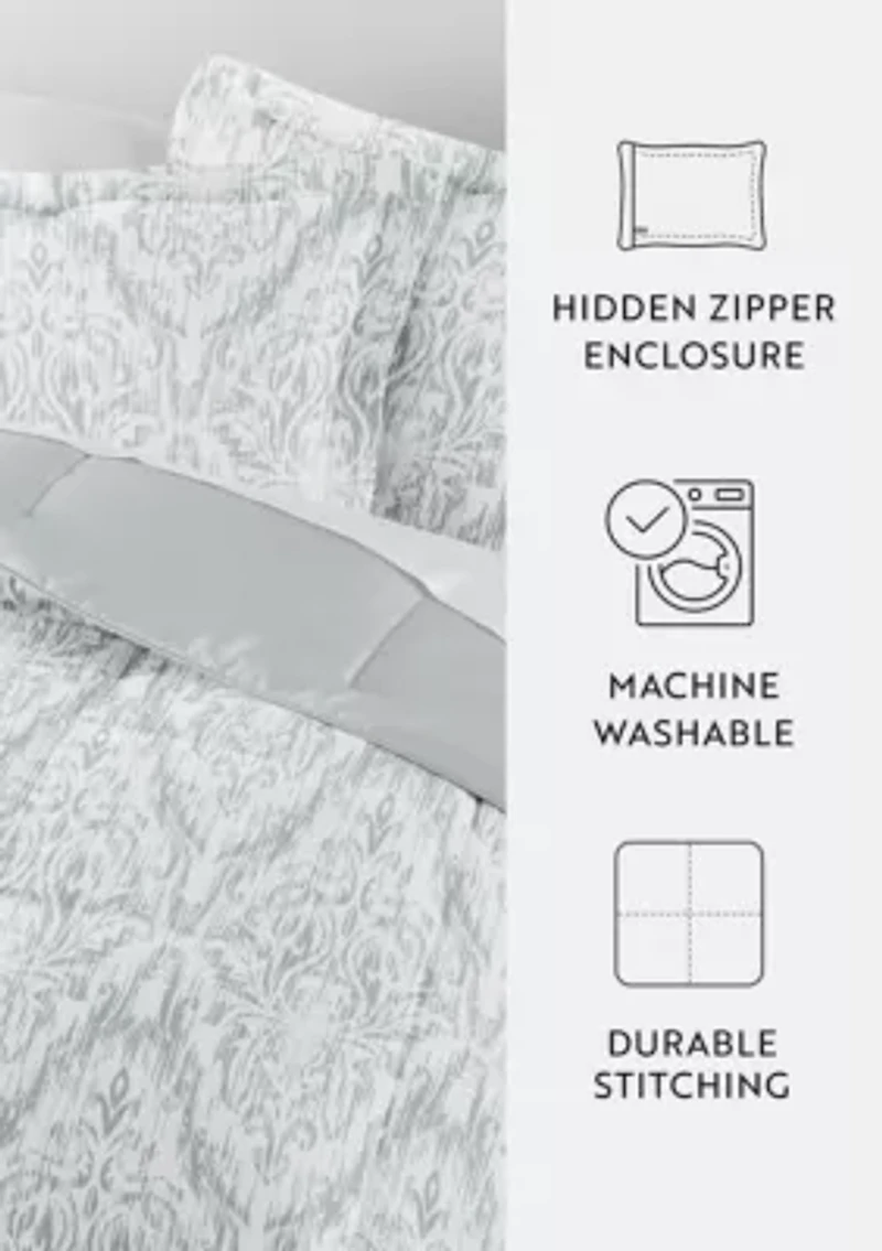 Reversible English Countryside Patterned Ultra Soft Microfiber Down-Alternative Comforter Set
