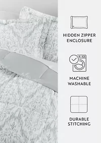 Reversible English Countryside Patterned Ultra Soft Microfiber Down-Alternative Comforter Set