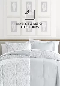 Reversible English Countryside Patterned Ultra Soft Microfiber Down-Alternative Comforter Set