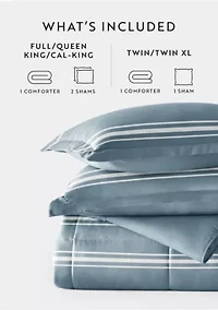 Reversible Soft Stripe Patterned Ultra Microfiber Down-Alternative Comforter Set