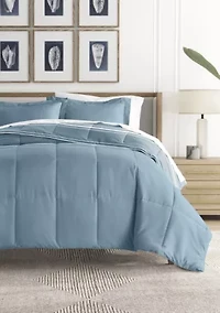 Reversible Soft Stripe Patterned Ultra Microfiber Down-Alternative Comforter Set