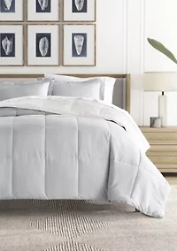 Reversible Ombre Grey Patterned Ultra Soft Microfiber Down-Alternative Comforter Set