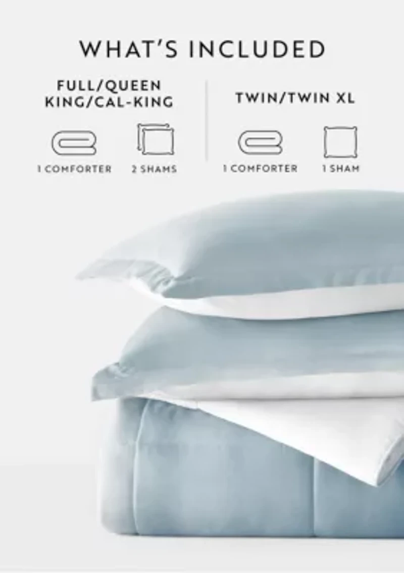 Reversible Ocean Waves Patterned Ultra Soft Microfiber Down-Alternative Comforter Set