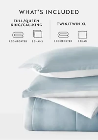 Reversible Ocean Waves Patterned Ultra Soft Microfiber Down-Alternative Comforter Set