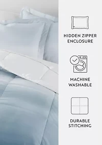 Reversible Ocean Waves Patterned Ultra Soft Microfiber Down-Alternative Comforter Set