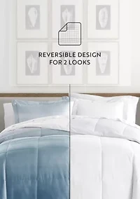 Reversible Ocean Waves Patterned Ultra Soft Microfiber Down-Alternative Comforter Set