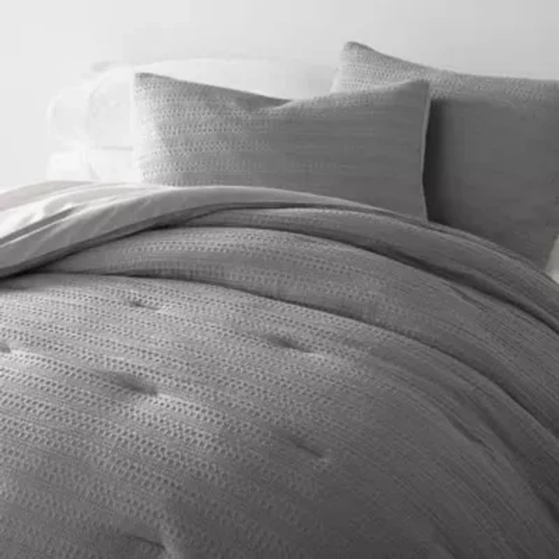 Waffle Textured Ultra Soft Microfiber All Season Down-Alternative Comforter Set