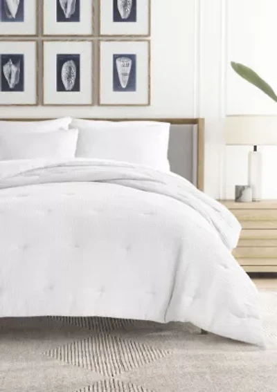 Waffle Textured Ultra Soft Microfiber All Season Down-Alternative Comforter Set