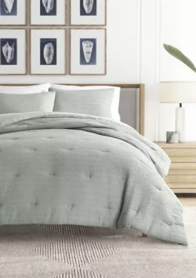 Waffle Textured Ultra Soft Microfiber All Season Down-Alternative Comforter Set